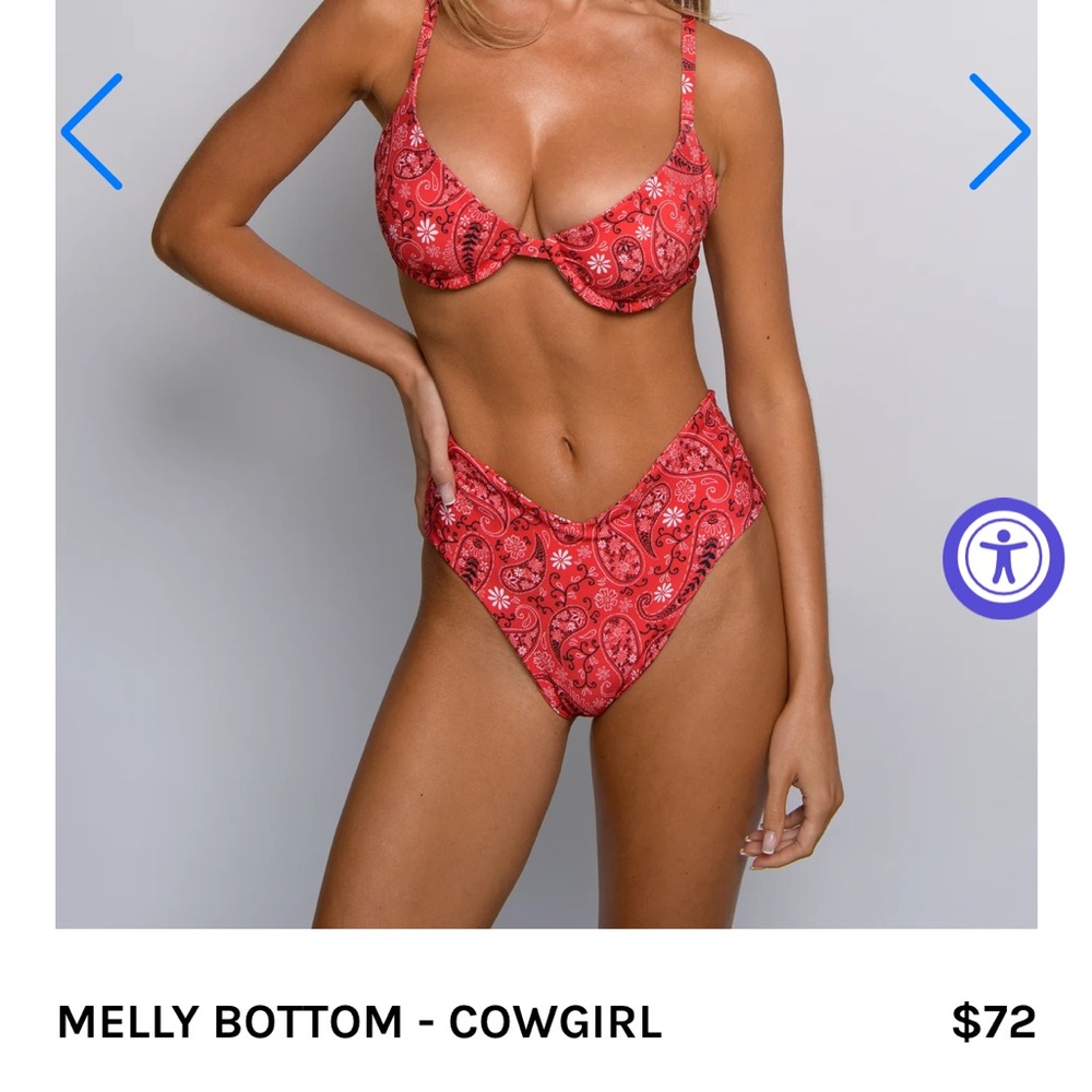 Skatie Cowgirl Red Bikini bottoms